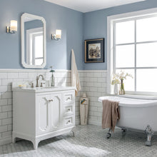 Load image into Gallery viewer, Water Creation Queen 36-Inch Single Sink Quartz Carrara Vanity In Pure White With Matching Mirror(s) and F2-0012-05-TL Lavatory Faucet(s)- Water Creation