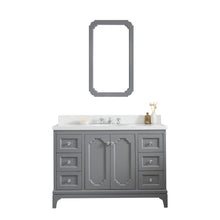 Load image into Gallery viewer, Water Creation Queen 48-Inch Single Sink Quartz Carrara Vanity In Cashmere Grey With Matching Mirror(s)- Water Creation
