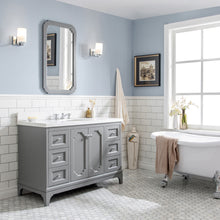 Load image into Gallery viewer, Water Creation Queen 48-Inch Single Sink Quartz Carrara Vanity In Cashmere Grey- Water Creation