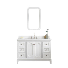 Load image into Gallery viewer, Water Creation Queen 48-Inch Single Sink Quartz Carrara Vanity In Pure White With Matching Mirror(s) and F2-0012-05-TL Lavatory Faucet(s)- Water Creation