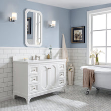 Load image into Gallery viewer, Water Creation Queen 48-Inch Single Sink Quartz Carrara Vanity In Pure White With Matching Mirror(s) and F2-0012-05-TL Lavatory Faucet(s)- Water Creation