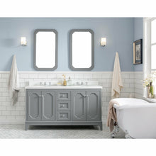 Load image into Gallery viewer, Water Creation Queen 60-Inch Double Sink Quartz Carrara Vanity In Cashmere Grey With Matching Mirror(s)- Water Creation