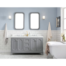 Load image into Gallery viewer, Water Creation Queen 60-Inch Double Sink Quartz Carrara Vanity In Cashmere Grey With Matching Mirror(s) and F2-0009-01-BX Lavatory Faucet(s)- Water Creation