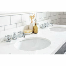 Load image into Gallery viewer, Water Creation Queen 60-Inch Double Sink Quartz Carrara Vanity In Cashmere Grey With Matching Mirror(s)- Water Creation