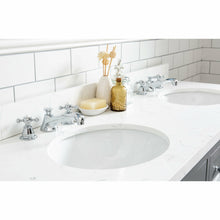 Load image into Gallery viewer, Water Creation Queen 60-Inch Double Sink Quartz Carrara Vanity In Cashmere Grey- Water Creation