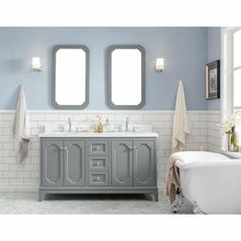 Load image into Gallery viewer, Water Creation Queen 60-Inch Double Sink Quartz Carrara Vanity In Cashmere Grey With Matching Mirror(s)- Water Creation
