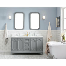 Load image into Gallery viewer, Water Creation Queen 60-Inch Double Sink Quartz Carrara Vanity In Cashmere Grey- Water Creation