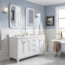 Load image into Gallery viewer, Water Creation Queen 60-Inch Double Sink Quartz Carrara Vanity In Pure White- Water Creation
