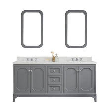 Load image into Gallery viewer, Water Creation Queen 72-Inch Double Sink Quartz Carrara Vanity In Cashmere Grey With Matching Mirror(s) and F2-0012-01-TL Lavatory Faucet(s)- Water Creation