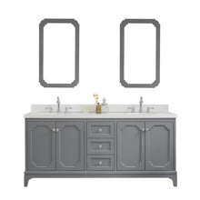 Load image into Gallery viewer, Water Creation Queen 72-Inch Double Sink Quartz Carrara Vanity In Cashmere Grey  With F2-0012-01-TL Lavatory Faucet(s)- Water Creation