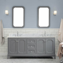 Load image into Gallery viewer, Water Creation Queen 72-Inch Double Sink Carrara White Marble Vanity In Cashmere Grey- Water Creation