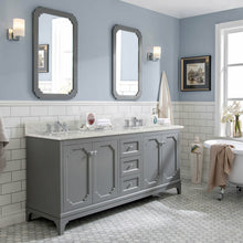 Load image into Gallery viewer, Water Creation Queen 72-Inch Double Sink Carrara White Marble Vanity In Cashmere Grey- Water Creation