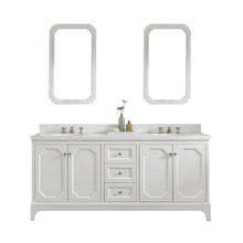 Load image into Gallery viewer, Water Creation Queen 72-Inch Double Sink Quartz Carrara Vanity In Pure White- Water Creation