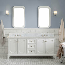 Load image into Gallery viewer, Water Creation Queen 72-Inch Double Sink Carrara White Marble Vanity In Pure White- Water Creation