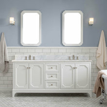 Load image into Gallery viewer, Water Creation Queen 72-Inch Double Sink Carrara White Marble Vanity In Pure White- Water Creation
