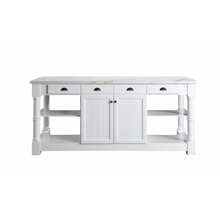 Load image into Gallery viewer, Monterey 80 In. Kitchen Island - White Quartz - White- Design Element Bath Kitchen