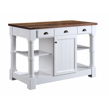 Load image into Gallery viewer, Monterey 52 In. Kitchen Island - Dark Walnut Finish - White- Design Element Bath Kitchen