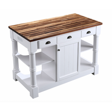 Load image into Gallery viewer, Monterey 52 In. Kitchen Island - Dark Walnut Finish - White- Design Element Bath Kitchen