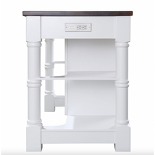 Load image into Gallery viewer, Monterey 52 In. Kitchen Island - Dark Walnut Finish - White- Design Element Bath Kitchen