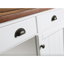 Load image into Gallery viewer, Monterey 52 In. Kitchen Island - Dark Walnut Finish - White- Design Element Bath Kitchen