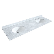 Load image into Gallery viewer, Wyndham Deborah 72 Inch Double Bathroom Vanity in White, White Carrara Marble Countertop, Undermount Oval Sinks, and 24 Inch Mirrors- Wyndham