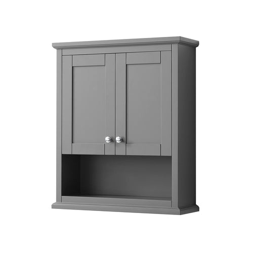 Wyndham Avery Wall-Mounted Bathroom Storage Cabinet in Dark Gray- Wyndham