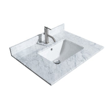 Load image into Gallery viewer, Wyndham Daria 30 Inch Single Bathroom Vanity in Dark Gray, White Carrara Marble Countertop, Undermount Square Sink, and Medicine Cabinet- Wyndham