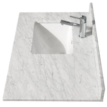 Load image into Gallery viewer, Wyndham Daria 36 Inch Single Bathroom Vanity in Dark Gray, White Carrara Marble Countertop, Undermount Square Sink, and 24 Inch Mirror- Wyndham