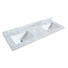 Load image into Gallery viewer, Wyndham Daria 60 Inch Double Bathroom Vanity in Dark Gray, White Carrara Marble Countertop, Undermount Square Sinks, and No Mirror- Wyndham