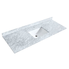 Load image into Gallery viewer, Wyndham Daria 60 Inch Single Bathroom Vanity in Dark Espresso, White Carrara Marble Countertop, Undermount Square Sink, and No Mirror- Wyndham