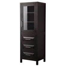 Load image into Gallery viewer, Wyndham Daria Linen Tower in Dark Espresso with Shelved Cabinet Storage and 3 Drawers- Wyndham