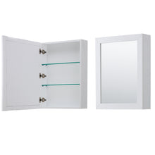 Load image into Gallery viewer, Wyndham Daria 36 Inch Single Bathroom Vanity in White, White Carrara Marble Countertop, Undermount Square Sink, Medicine Cabinet, Brushed Gold Trim- Wyndham