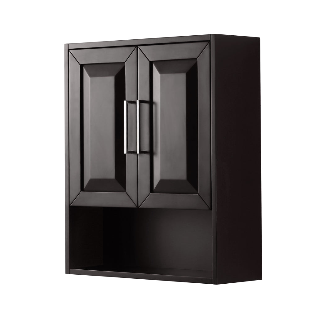 Wyndham Daria Wall-Mounted Storage Cabinet in Dark Espresso- Wyndham
