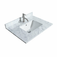 Load image into Gallery viewer, Wyndham Miranda 30 Inch Single Bathroom Vanity in Green, White Carrara Marble Countertop, Undermount Square Sink, Brushed Nickel Trim, 24 Inch Mirror- Wyndham