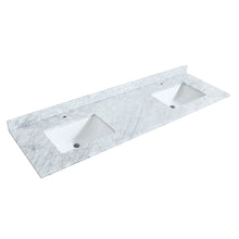 Load image into Gallery viewer, Wyndham Miranda 72 Inch Double Bathroom Vanity in Dark Gray, White Carrara Marble Countertop, Undermount Square Sinks, Matte Black Trim- Wyndham