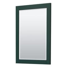 Load image into Gallery viewer, Wyndham Miranda 30 Inch Single Bathroom Vanity in Green, 4 Inch Thick Matte White Solid Surface Countertop, Integrated Sink, Matte Black Trim, 24 Inch Mirror- Wyndham