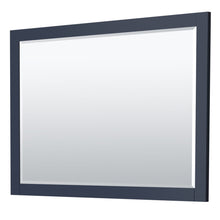 Load image into Gallery viewer, Wyndham Miranda 48 Inch Single Bathroom Vanity in Dark Blue, White Cultured Marble Countertop, Undermount Square Sink, Brushed Gold Trim, 46 Inch Mirror- Wyndham