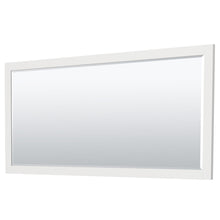 Load image into Gallery viewer, Wyndham Miranda 72 Inch Double Bathroom Vanity in White, White Carrara Marble Countertop, Undermount Square Sinks, Brushed Gold Trim, 70 Inch Mirror- Wyndham