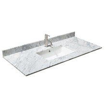 Load image into Gallery viewer, Wyndham Margate 48 Inch Single Bathroom Vanity in Dark Gray, White Carrara Marble Countertop, Undermount Square Sink, and 44 Inch Mirror- Wyndham