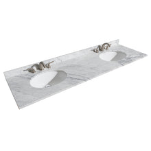 Load image into Gallery viewer, Wyndham Margate 72 Inch Double Bathroom Vanity in Dark Gray, White Carrara Marble Countertop, Undermount Oval Sinks, and No Mirror- Wyndham