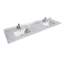 Load image into Gallery viewer, Wyndham Margate 80 Inch Double Bathroom Vanity in Dark Gray, White Carrara Marble Countertop, Undermount Square Sinks, and 70 Inch Mirror- Wyndham