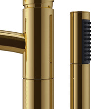 Load image into Gallery viewer, Wyndham Taron Modern-Style Bathroom Tub Filler Faucet (Floor-mounted) in Brushed Gold- Wyndham