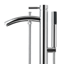 Load image into Gallery viewer, Wyndham Taron Modern-Style Bathroom Tub Filler Faucet (Floor-mounted) in Polished Chrome- Wyndham