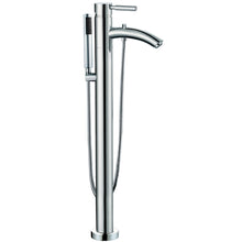 Load image into Gallery viewer, Wyndham Taron Modern-Style Bathroom Tub Filler Faucet (Floor-mounted) in Polished Chrome- Wyndham