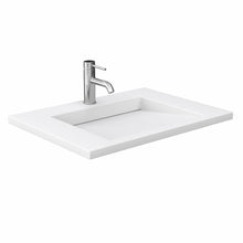 Load image into Gallery viewer, Wyndham Miranda 30 Inch Single Bathroom Vanity in Green, 1.25 Inch Thick Matte White Solid Surface Countertop, Integrated Sink, Brushed Nickel Trim- Wyndham