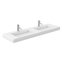 Load image into Gallery viewer, Wyndham Maroni 72 Inch Double Bathroom Vanity in Light Straw, 4 Inch Thick Matte White Solid Surface Countertop, Integrated Sinks, Matte Black Trim- Wyndham