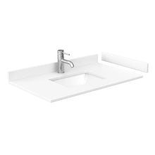 Load image into Gallery viewer, Wyndham Miranda 36 Inch Single Bathroom Vanity in Dark Blue, White Cultured Marble Countertop, Undermount Square Sink, Matte Black Trim, 34 Inch Mirror- Wyndham
