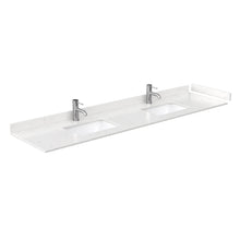 Load image into Gallery viewer, Wyndham Beckett 84 Inch Double Bathroom Vanity in White, Carrara Cultured Marble Countertop, Undermount Square Sinks, No Mirror- Wyndham