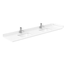 Load image into Gallery viewer, Wyndham Beckett 84 Inch Double Bathroom Vanity in White, White Cultured Marble Countertop, Undermount Square Sinks, Matte Black Trim- Wyndham