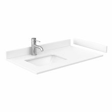 Load image into Gallery viewer, Wyndham Beckett 36 Inch Single Bathroom Vanity in Green, White Cultured Marble Countertop, Undermount Square Sink, Matte Black Trim- Wyndham